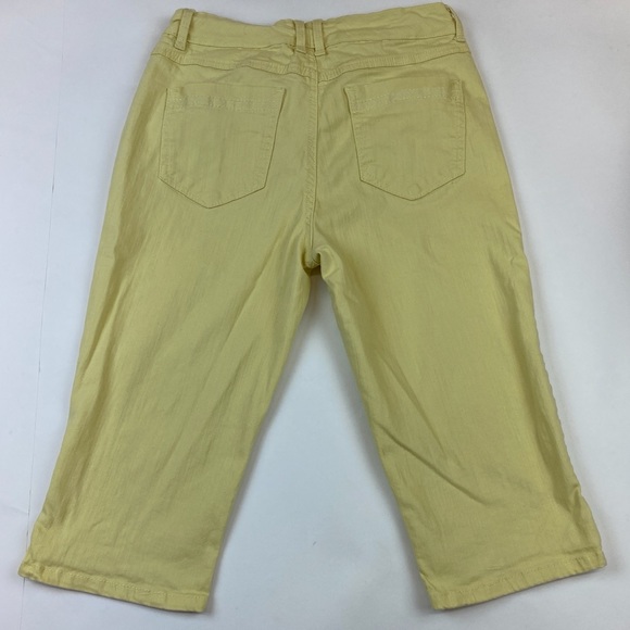 🟢 Free! Gloria Vanderbilt Skimmer Capris Yellow Size 6 - Picture 2 of 11